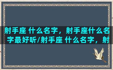 射手座 什么名字，射手座什么名字最好听/射手座 什么名字，射手座什么名字最好听-我的网站